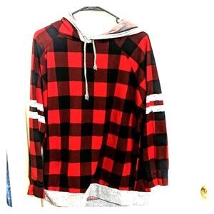 Flannel hoodie shirt